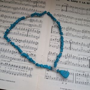 Turquoise Beaded Necklace with Pendant